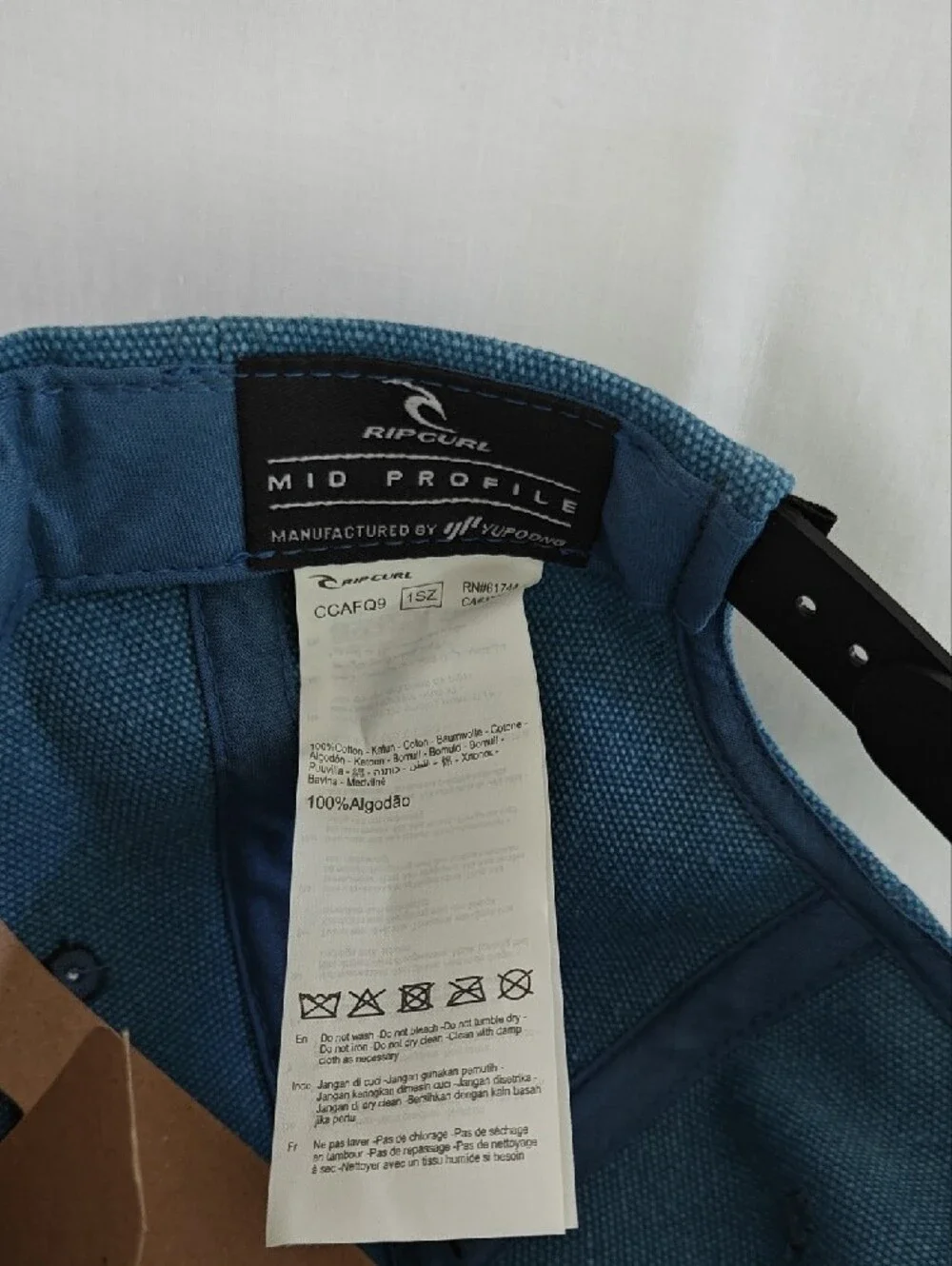 Rip Curl Men's Denim-Style Blue Baseball Cap with Leather Patch